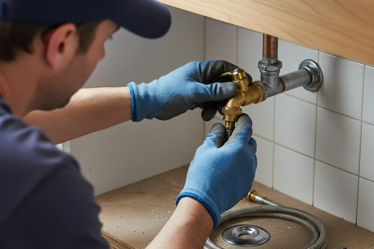 Shutoff valve and fitting work during Emergency Plumbing in Brantingham